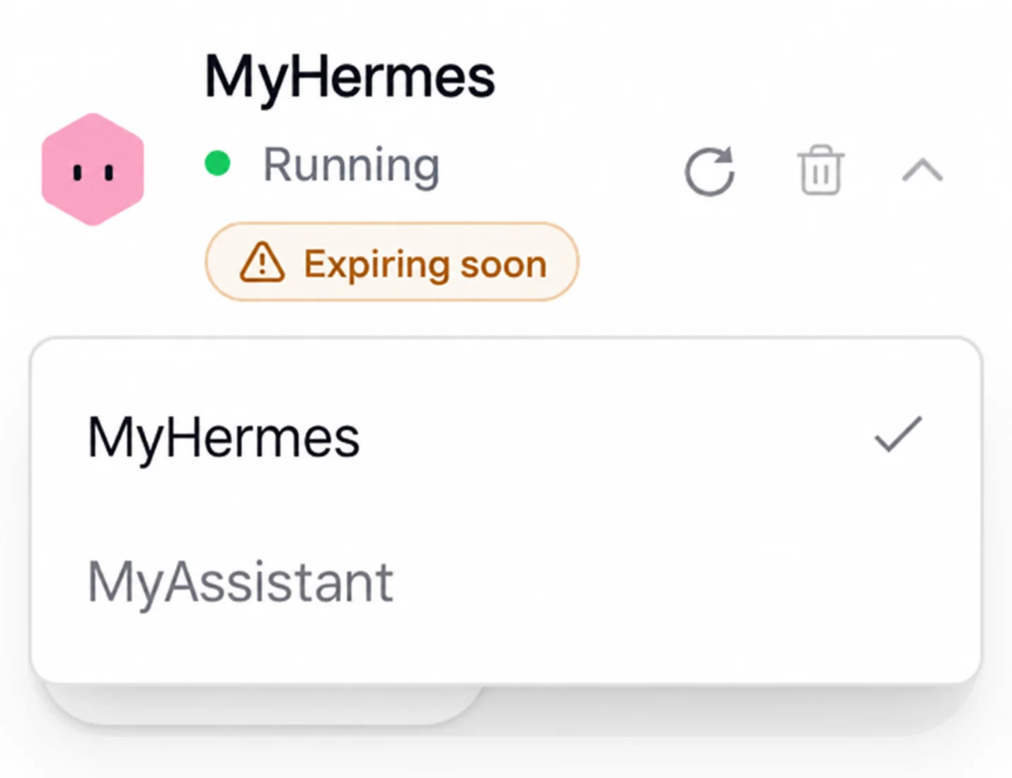 LightVela Bot profile menu showing multiple Bots that can be selected