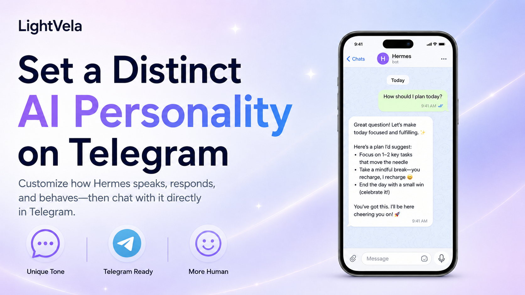 A Hermes Agent with a distinct personality in Telegram