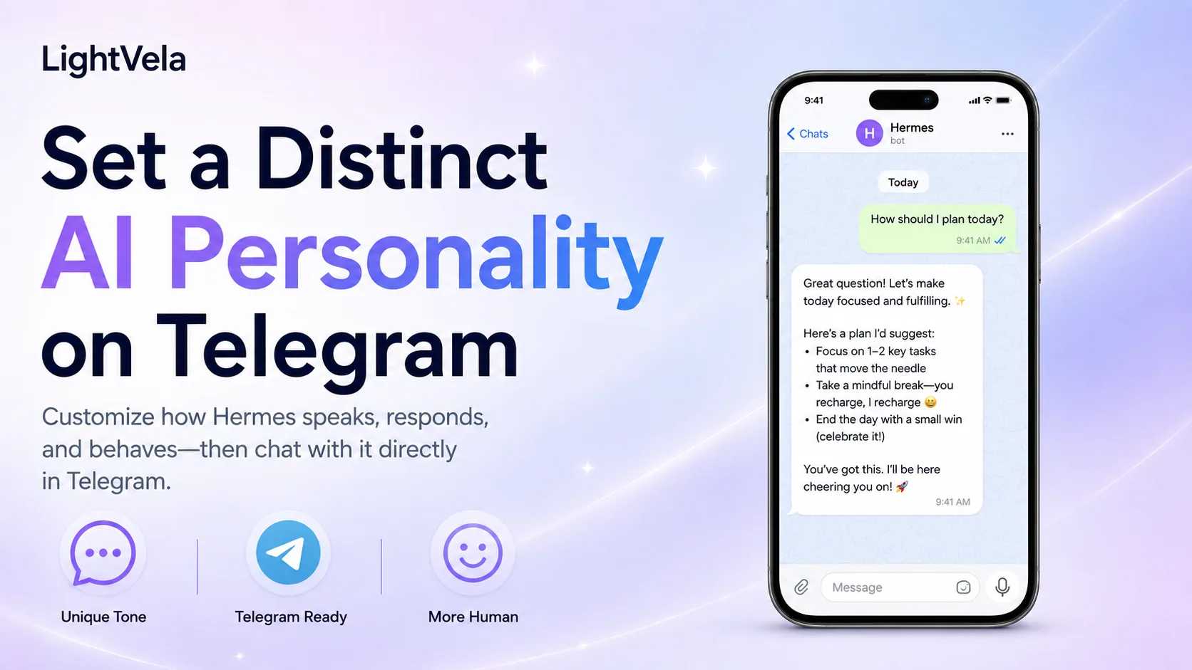 A Hermes Agent with a distinct personality in Telegram