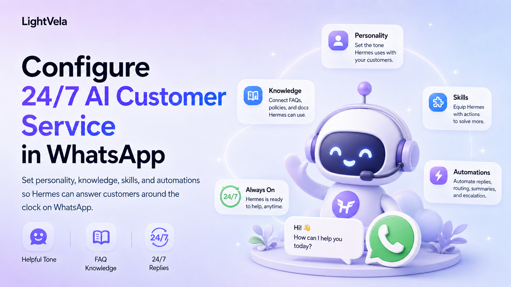 Configuring 24/7 AI customer service in WhatsApp