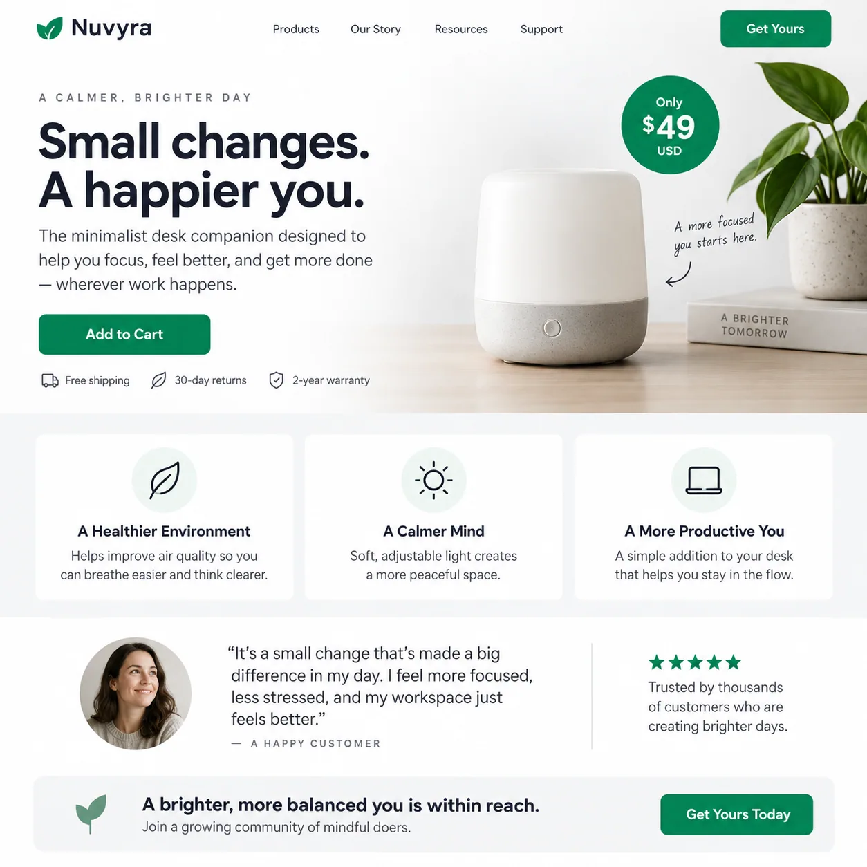 Product page generated in the LightVela workbench